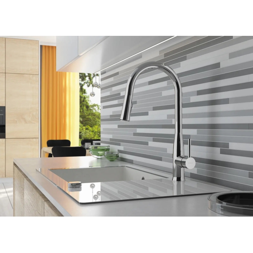 Deante BDH_072M - Sink tap with pull-out sprayer LUKRECJA shiny chrome