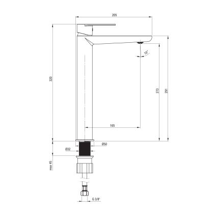Deante BGA_020K - ALPINIA washbasin mixer tap, polished chrome finish