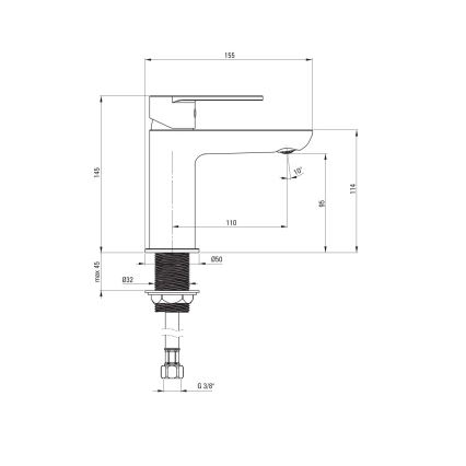 Deante BGA_020M - ALPINIA Basin Mixer Tap, Polished Chrome