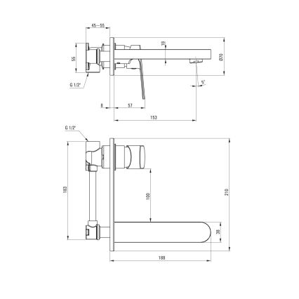 Deante BGA_054L - ALPINIA basin mixer for concealed installation, polished chrome