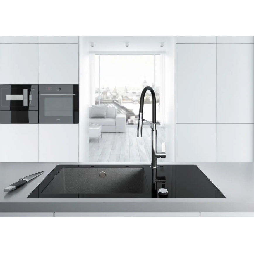 Deante BGB_B720 - Sink tap with flexible arm GERBERA black/chrome