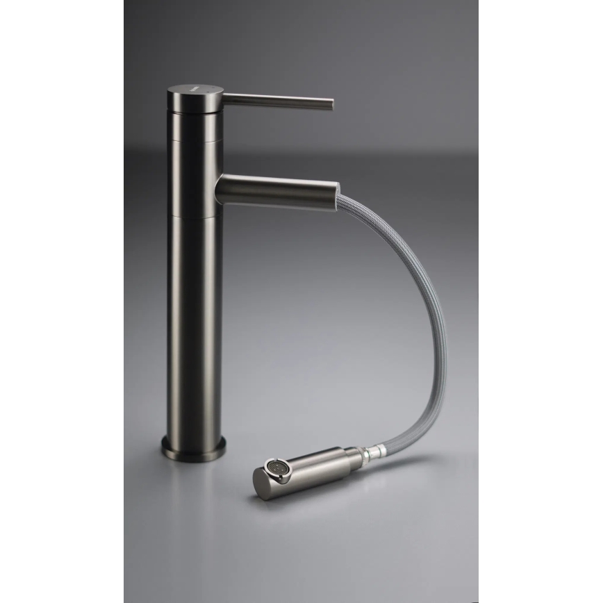 Deante BGE_D22K - Washbasin mixer with ORA 30.9 cm pull-out spray, titanium finish