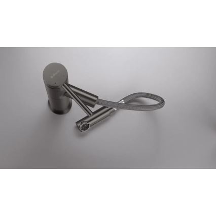 Deante BGE_D22M - Bathroom sink faucet with pull-out spray ORA 22.9 cm, titanium finish