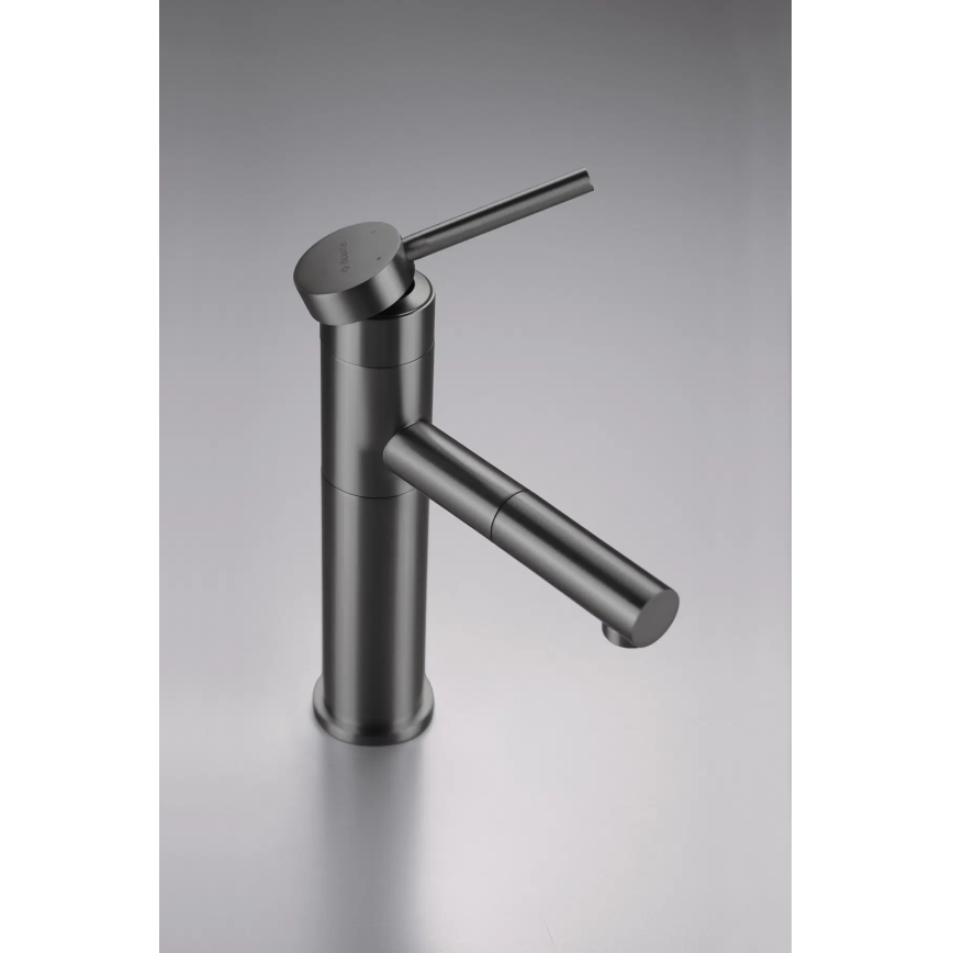 Deante BGE_D22M - Bathroom sink faucet with pull-out spray ORA 22.9 cm, titanium finish