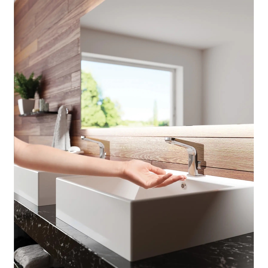 Deante BQH_029R - Touchless basin tap with temperature regulation HIACYNT 4xAA shiny chrome