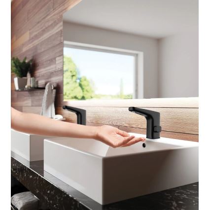 Deante BQH_N29R - Touchless basin tap with temperature regulation HIACYNT 4xAA black
