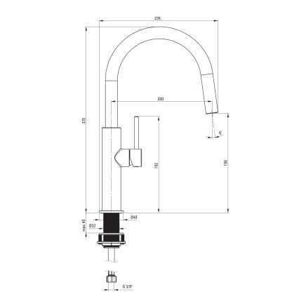Deante BQJ_A62M - EVORA kitchen sink mixer, white