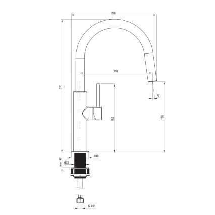 Deante BQJ_F62M - EVORA Kitchen Sink Faucet, Brushed Stainless Steel