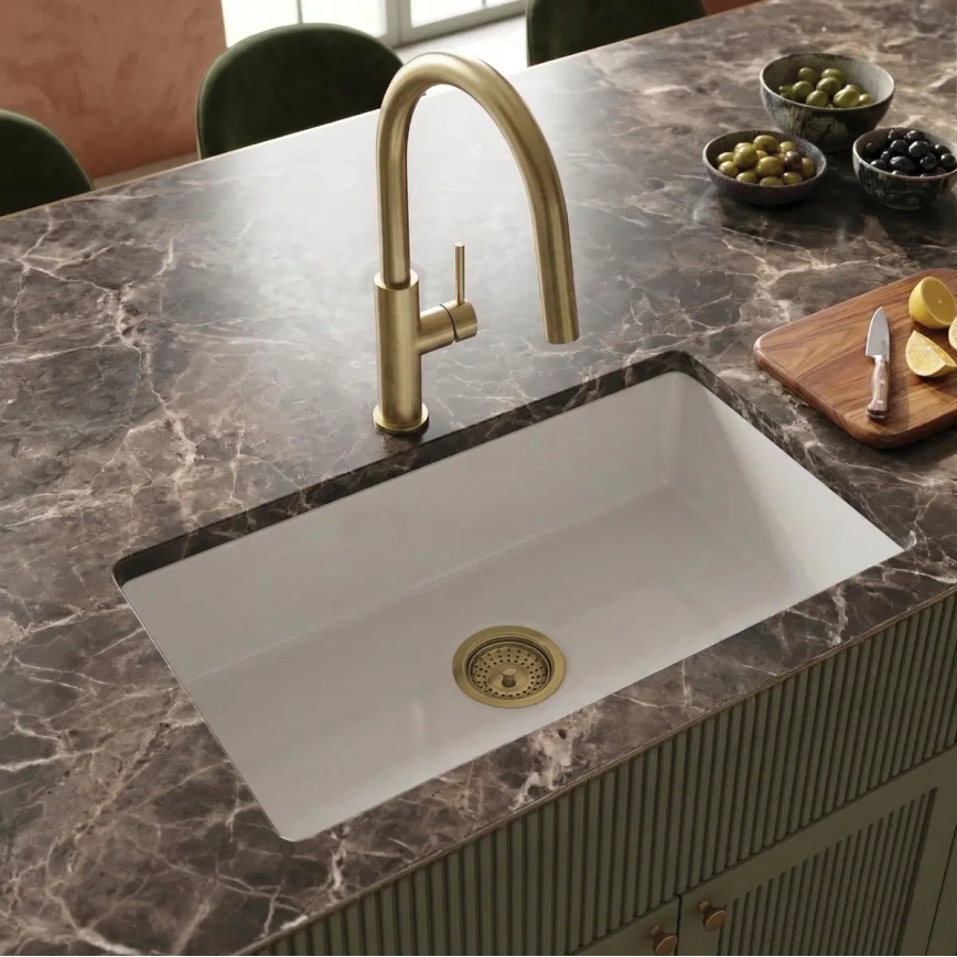 Deante BQJ_R62M - EVORA Brushed Gold Kitchen Faucet