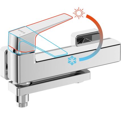 Deante BQL_012M - BLUR Folding Bath Mixer, Polished Chrome