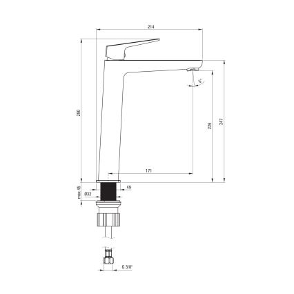 Deante BQL_020K - BLUR Basin Mixer Tap, Polished Chrome