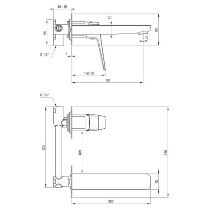 Deante BQL_054L - BLUR Concealed Basin Mixer, Polished Chrome