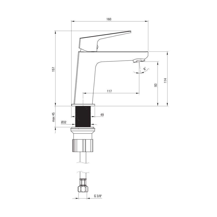 Deante BQL_N20M - BLUR Black Basin Mixer