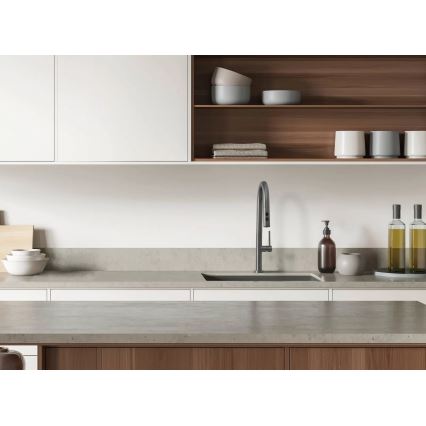 Deante BQO_D72M - Sink tap with pull-out sprayer OLFATO titanium