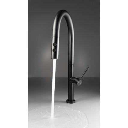 Deante BQO_N72M - Sink tap with pull-out sprayer OLFATO black