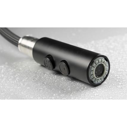 Deante BQO_N72M - Sink tap with pull-out sprayer OLFATO black