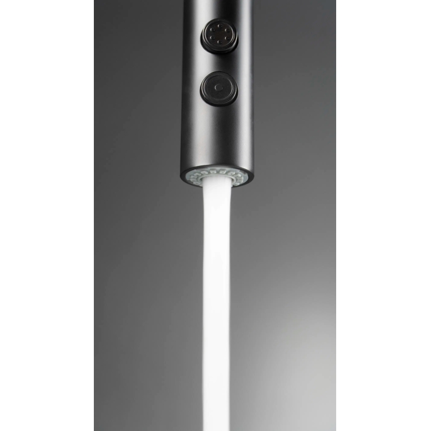 Deante BQO_N72M - Sink tap with pull-out sprayer OLFATO black