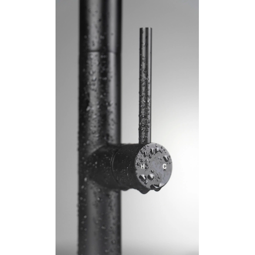 Deante BQO_N72M - Sink tap with pull-out sprayer OLFATO black