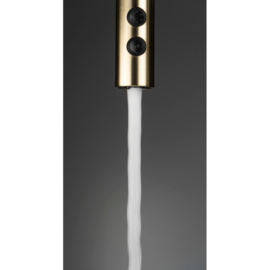 Deante BQO_R72M - Sink tap with pull-out sprayer OLFATO brushed gold