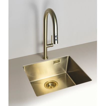 Deante BQO_R72M - Sink tap with pull-out sprayer OLFATO brushed gold