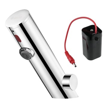 Deante BQR_P29R - Touchless basin tap with temperature regulation SENSE 4xAA polished steel