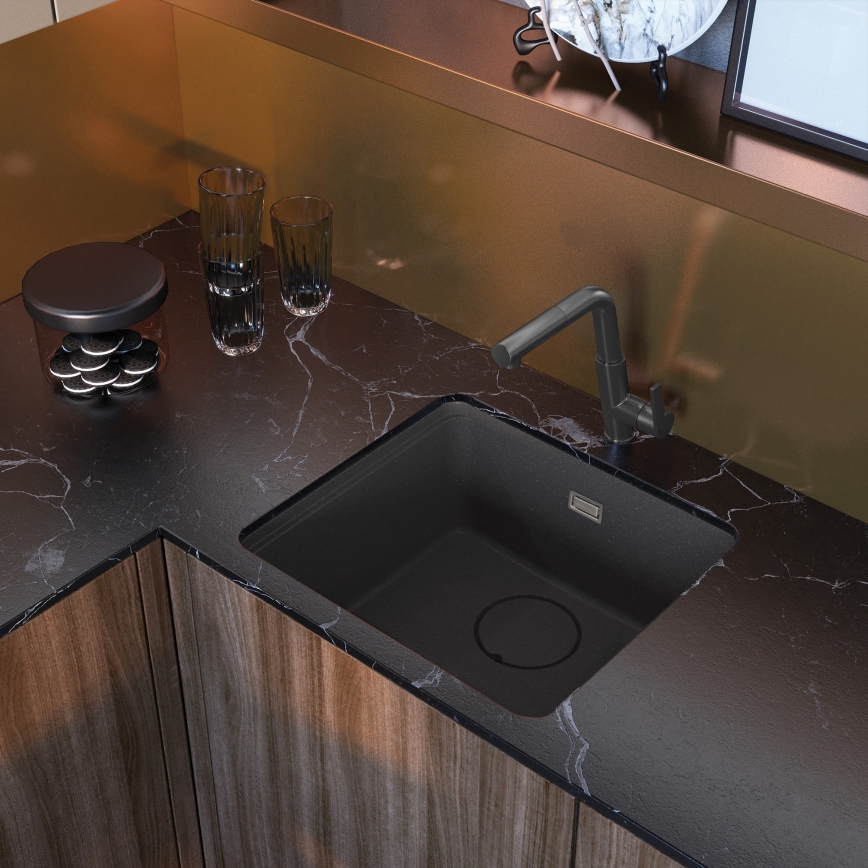 Deante BQS_D73M - SILIA Titanium Pull-Out Kitchen Faucet