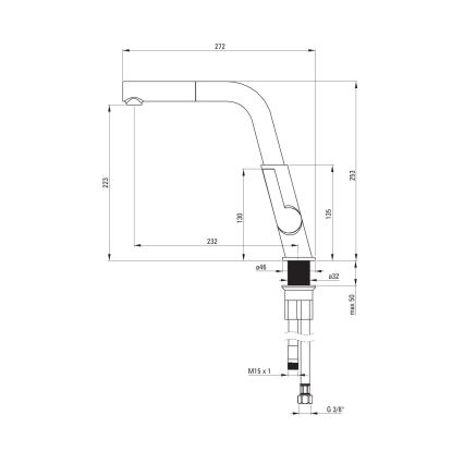 Deante BQS_D73M - SILIA Titanium Pull-Out Kitchen Faucet