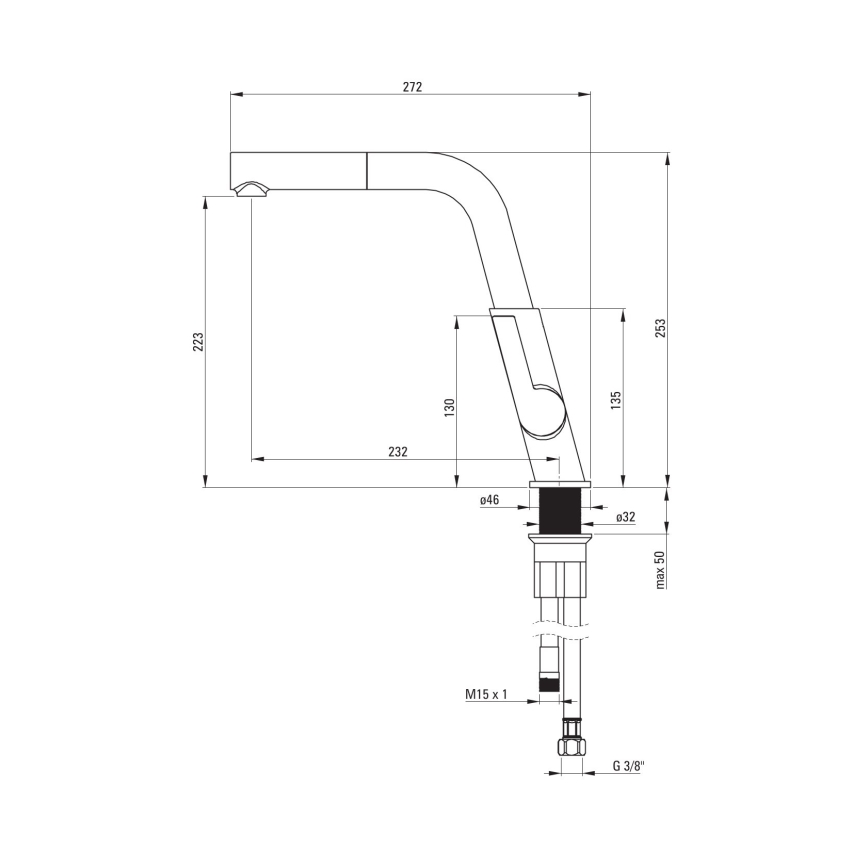 Deante BQS_D73M - SILIA Titanium Pull-Out Kitchen Faucet