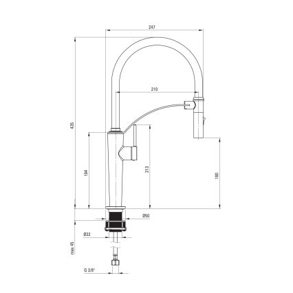 Deante BRC_072M - Sink tap with flexible arm CORDA shiny chrome