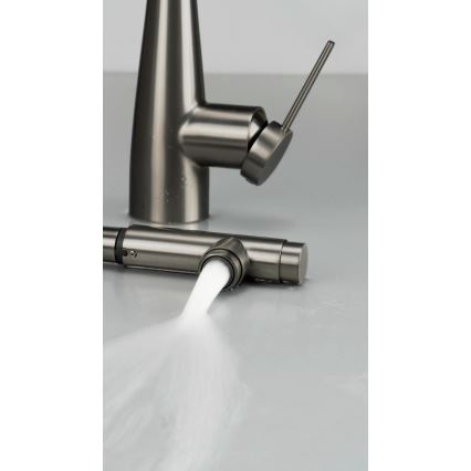 Deante BRE_D75M - Sink tap with pull-out sprayer ERIDAN titanium