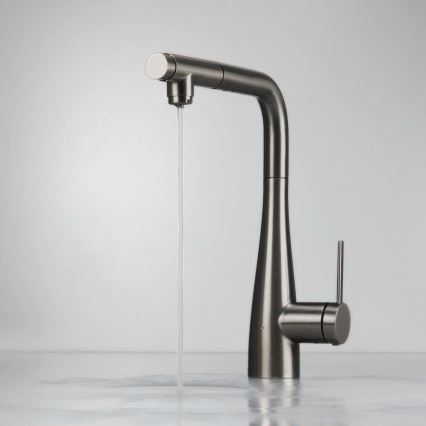 Deante BRE_D75M - Sink tap with pull-out sprayer ERIDAN titanium