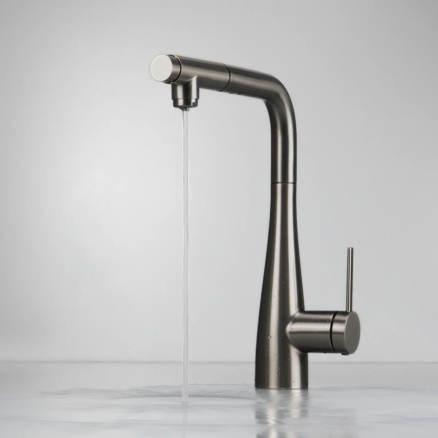 Deante BRE_D75M - Sink tap with pull-out sprayer ERIDAN titanium
