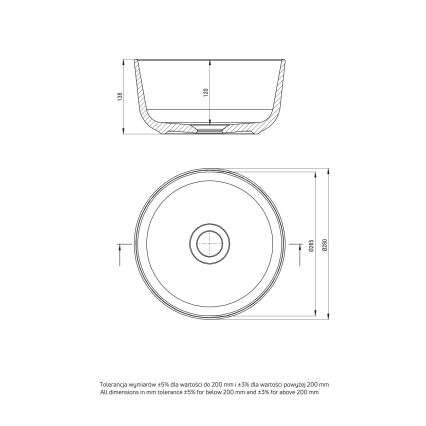 Deante CDJ_6U2S - Countertop basin JASMIN d. 28 cm ceramics/white