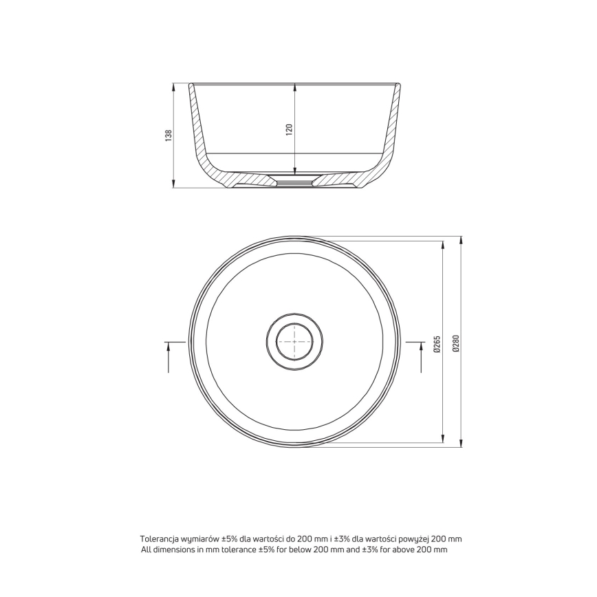 Deante CDJ_6U2S - Countertop basin JASMIN d. 28 cm ceramics/white