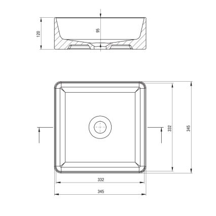 Deante CDJ_6U3S - Jasmin Countertop Basin 34.5 x 34.5 cm, Ceramic/White