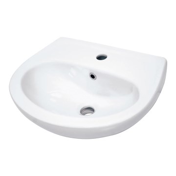 Deante CDJ_6U4W - JASMIN wall-hung basin with tap hole 45.7 x 36.4 cm, ceramic/white