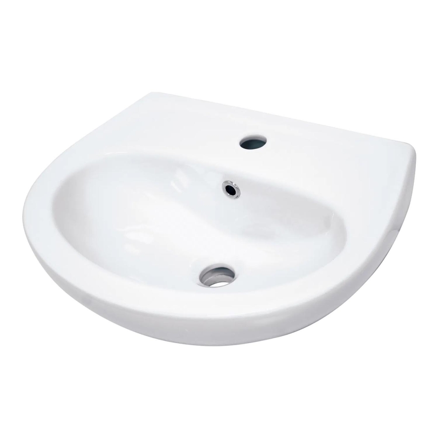 Deante CDJ_6U4W - JASMIN wall-hung basin with tap hole 45.7 x 36.4 cm, ceramic/white
