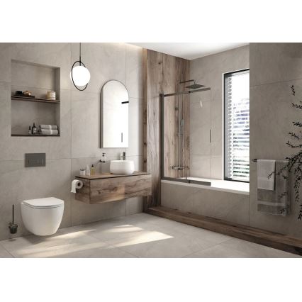 Deante CGRD6ZPW - Wall-hung toilet with toilet seat ROUND ceramics/white