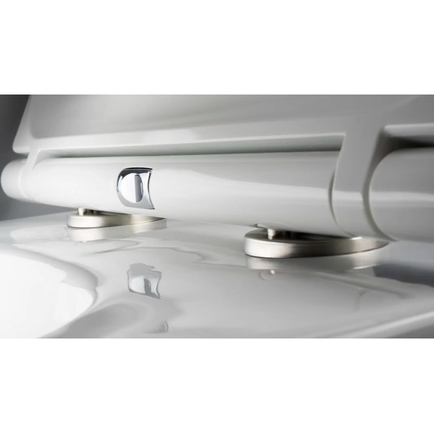 Deante CGRD6ZPW - Wall-hung toilet with toilet seat ROUND ceramics/white