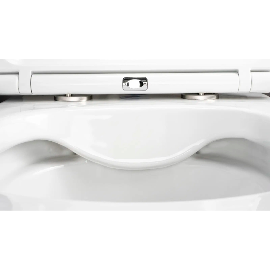Deante CGRD6ZPW - Wall-hung toilet with toilet seat ROUND ceramics/white