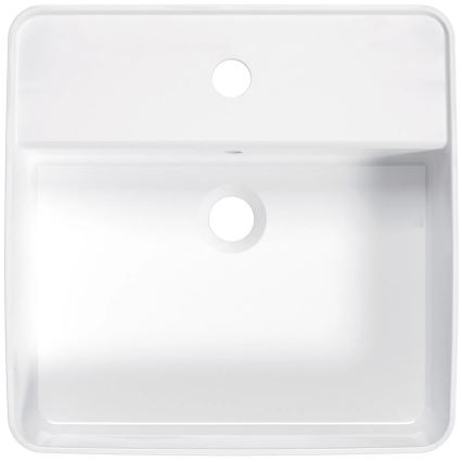 Deante CGS_6U4B - Countertop basin with a tap hole SQUARE 42x42 cm ceramics/white