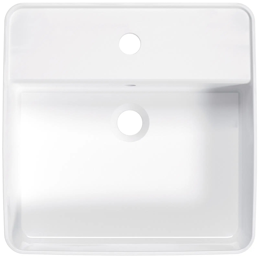 Deante CGS_6U4B - Countertop basin with a tap hole SQUARE 42x42 cm ceramics/white