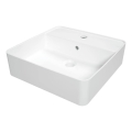 Deante CGS_6U4B - Countertop basin with a tap hole SQUARE 42x42 cm ceramics/white