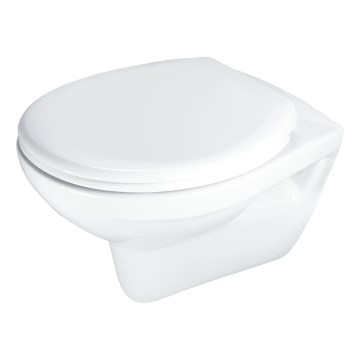 Deante CMOD6SPW - Wall-hung toilet with toilet seat BORO ceramics/white