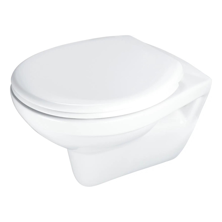 Deante CMOD6SPW - Wall-hung toilet with toilet seat BORO ceramics/white