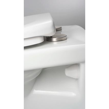 Deante CMOD6SPW - Wall-hung toilet with toilet seat BORO ceramics/white
