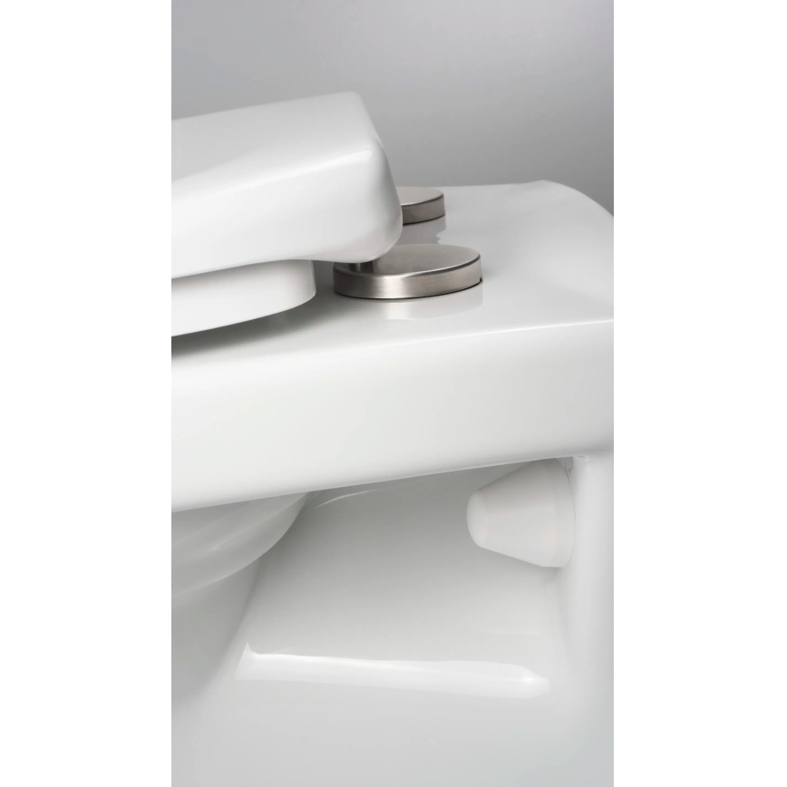 Deante CMOD6SPW - Wall-hung toilet with toilet seat BORO ceramics/white
