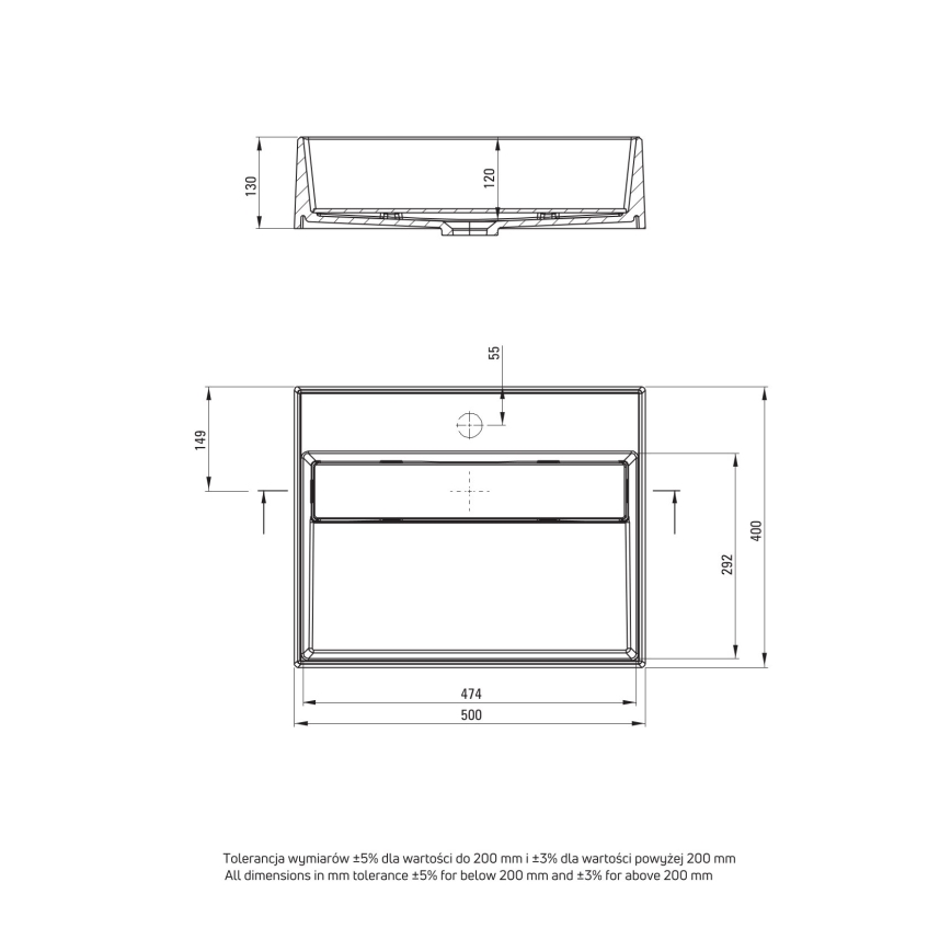 Deante CQR_NU5M - Countertop basin CORREO 40x50 cm granite/black