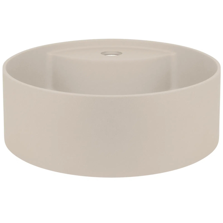 Deante CQS_5U4B - Countertop basin with a tap hole SILIA d. 36 cm granite/beige