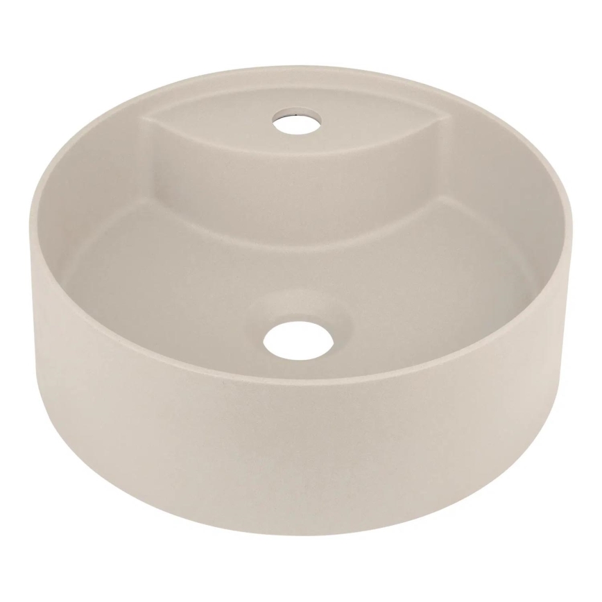 Deante CQS_5U4B - Countertop basin with a tap hole SILIA d. 36 cm granite/beige